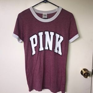 Victoria’s Secret PINK dark pink ringer tee